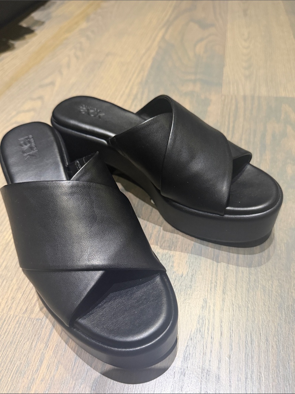 Brand new Nordstrom Black Leather Platform Mules